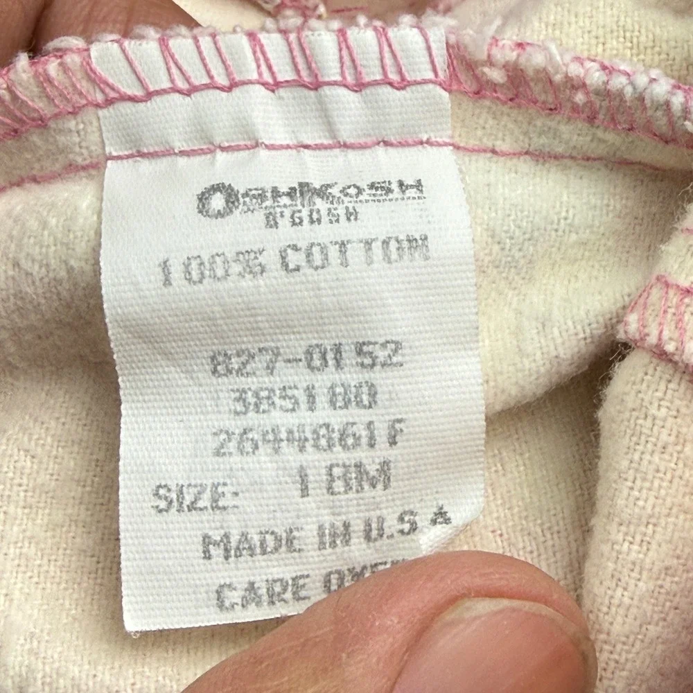 Vintage OshKosh Bgosh Pink Bunny Print Overalls Made in USA 18M‎ Vestbak Denim